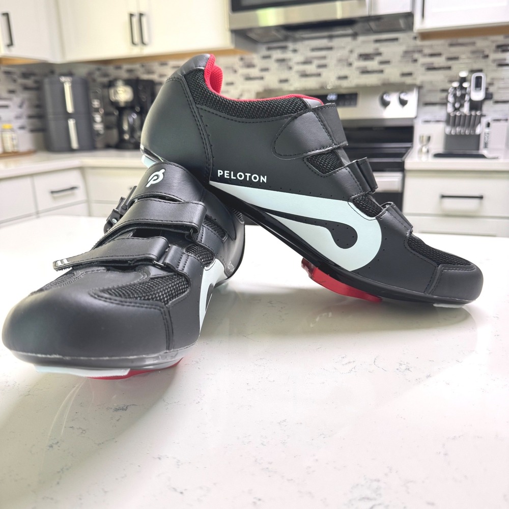 Peloton Cycling Shoes Mens 48 Black Red Indoor Bike Cleats PL-SH-B-48
